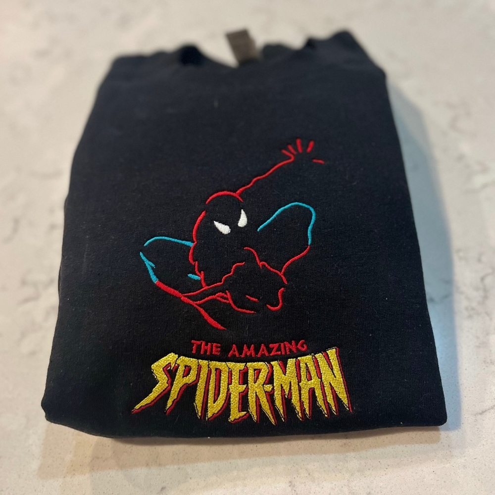 Embroidered The Amazing Spiderman Crewneck